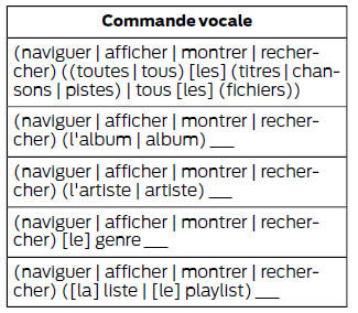 Utilisation des commandes vocales