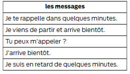 Options des messages texte